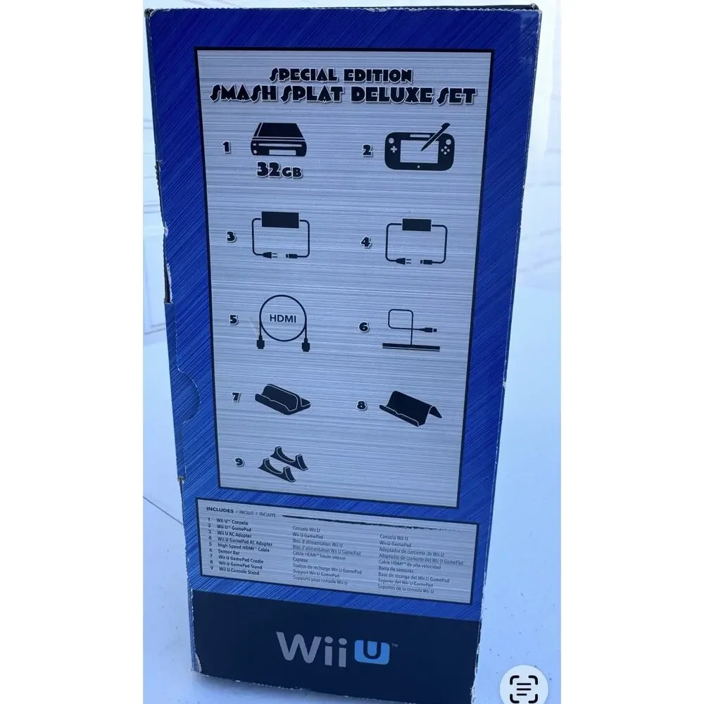 Brand New Nintendo Wii U Special Edition Smash Splatoon Deluxe Set 32GB Black